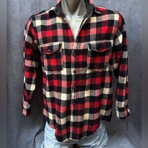 Vintage wool plaid shirt flannel mens